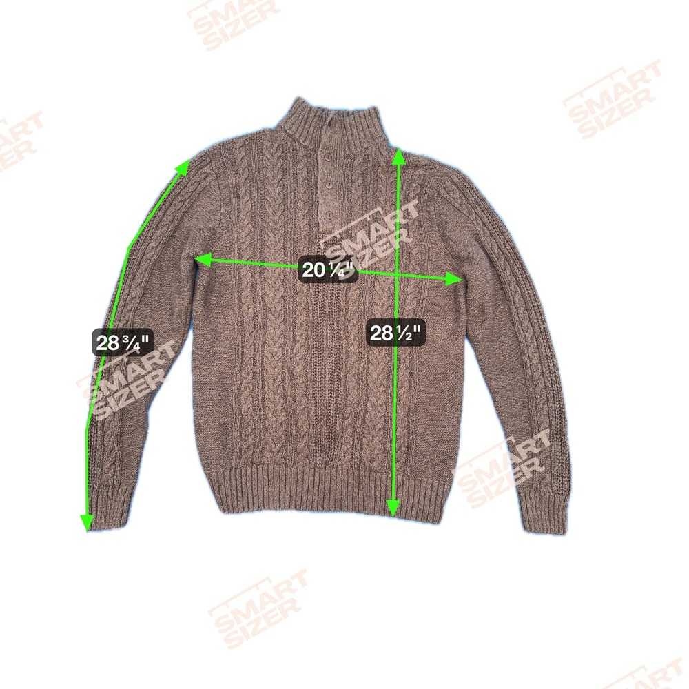 Angelo Gianni Men's Mock Neck Cable Knit Cotton Sweater Size M Chocolate Brown - Picture 7 of 7